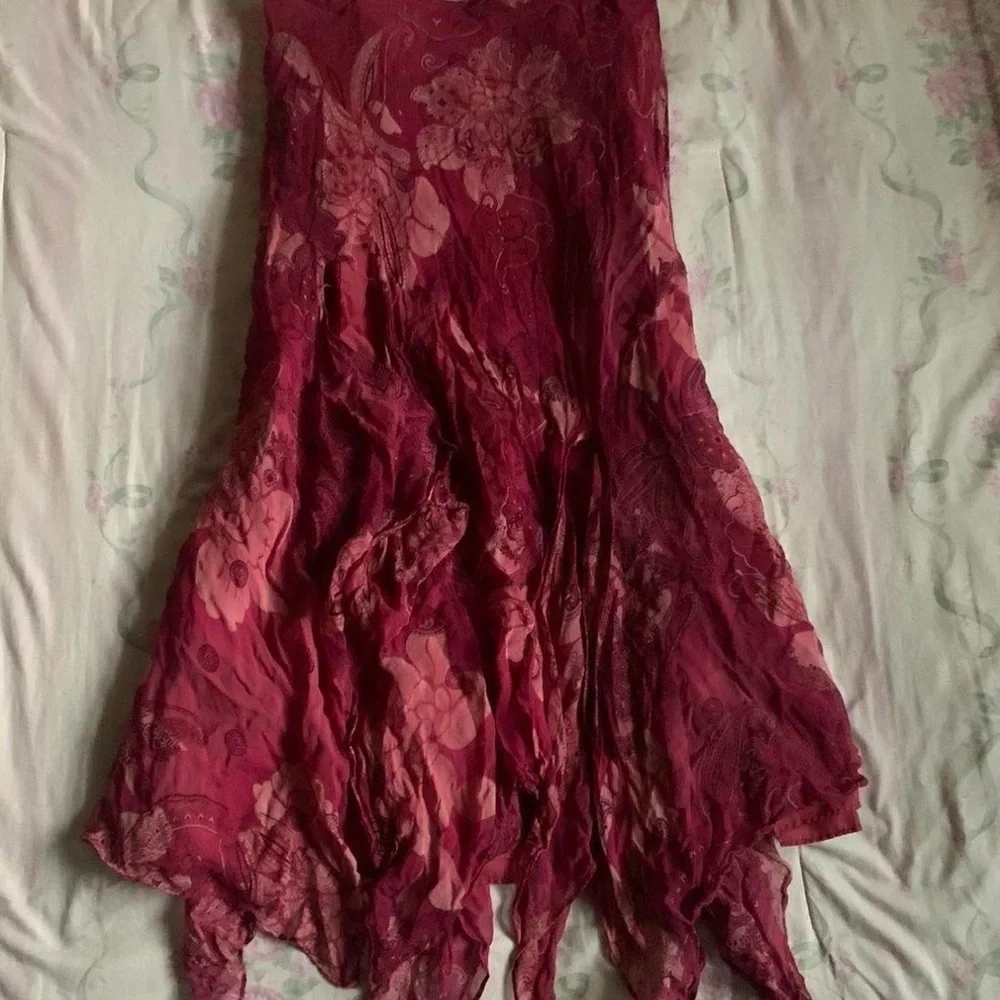 Silk Asymmetrical Fairy Vintage Skirt - Picture 3 of 6